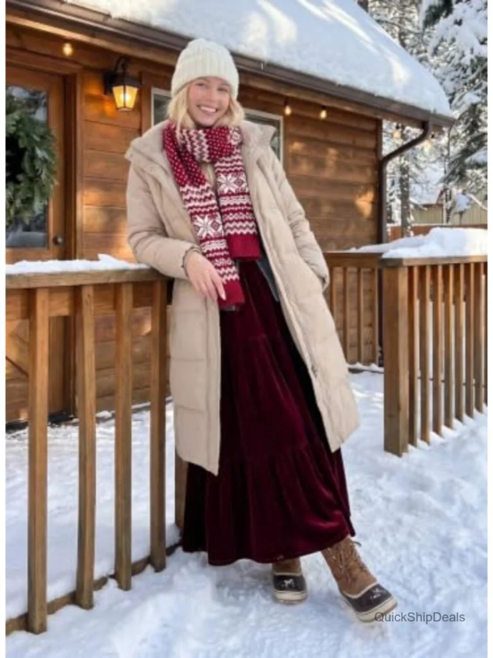 Women Velvet Maxi Skirt High Waisted A-Line Ruffled with Pockets